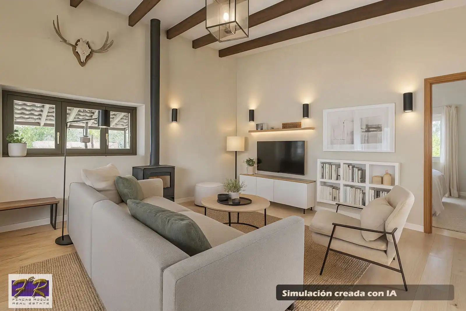 Sala de estar de Finca rústica en venta en Búger con Aire acondicionado, Terraza y Trastero