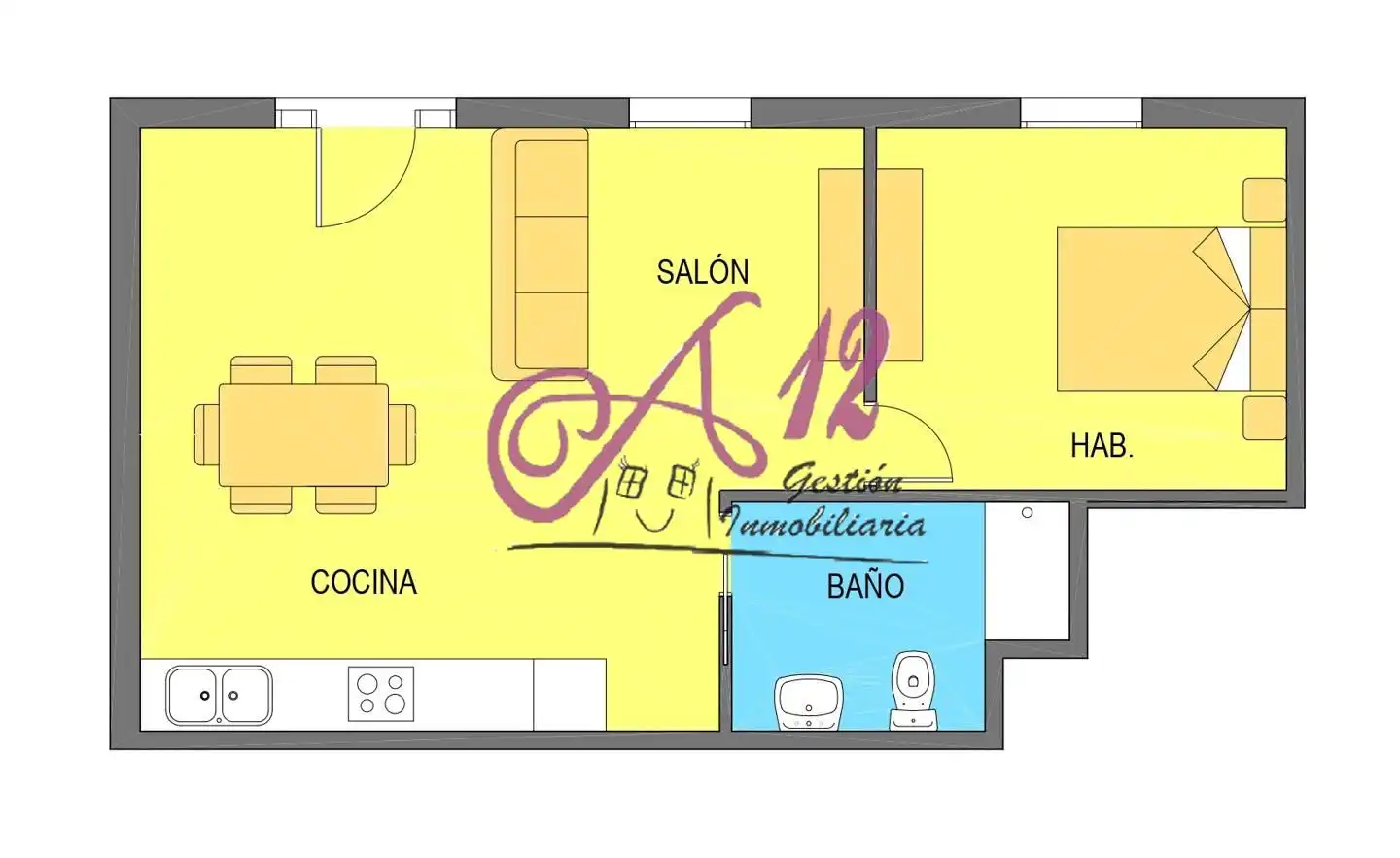 Ground floor for rent in Valencia  with Air Conditioner and Furnished