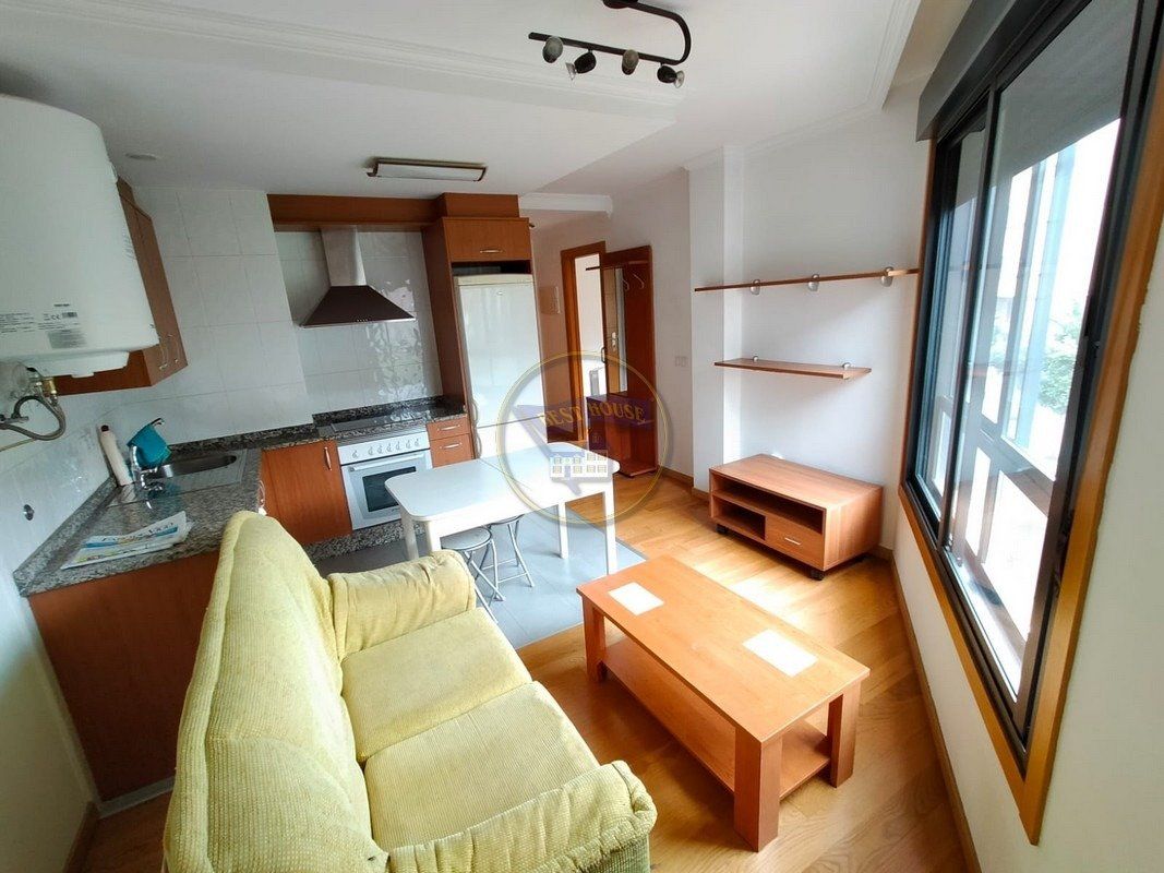 Sala d'estar de Apartament de lloguer en Vigo  amb Calefacció, Parquet i Traster