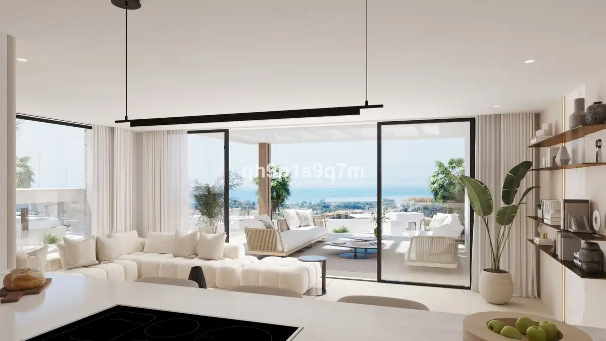 Sala d'estar de Pis en venda en Estepona amb Aire condicionat, Terrassa i Moblat