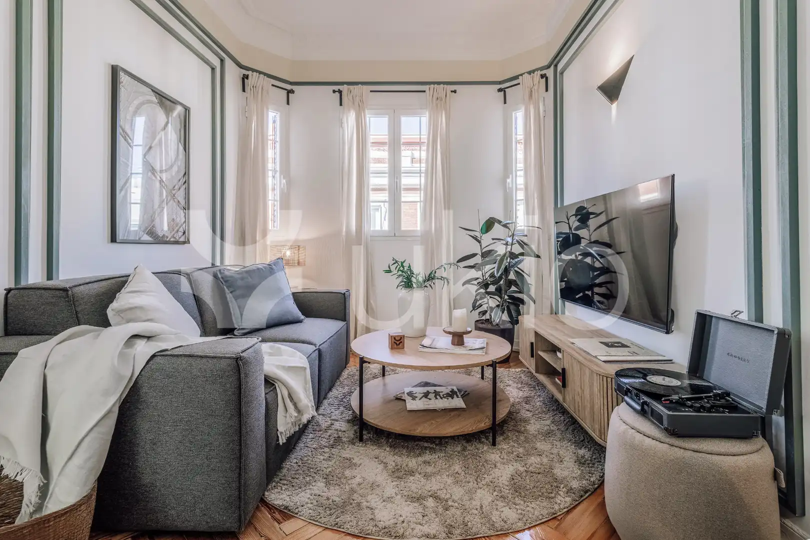 Wohnzimmer von Wohnungen zur Miete in Madrid mit Klimaanlage, Heizung und Terrasse