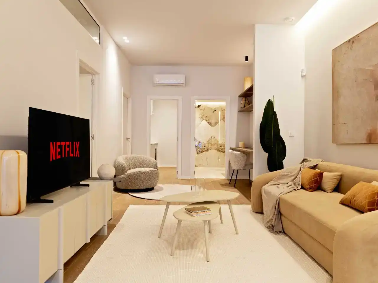 Sala de estar de Piso en venta en Valencia con Aire acondicionado, Jardín privado y Amueblado