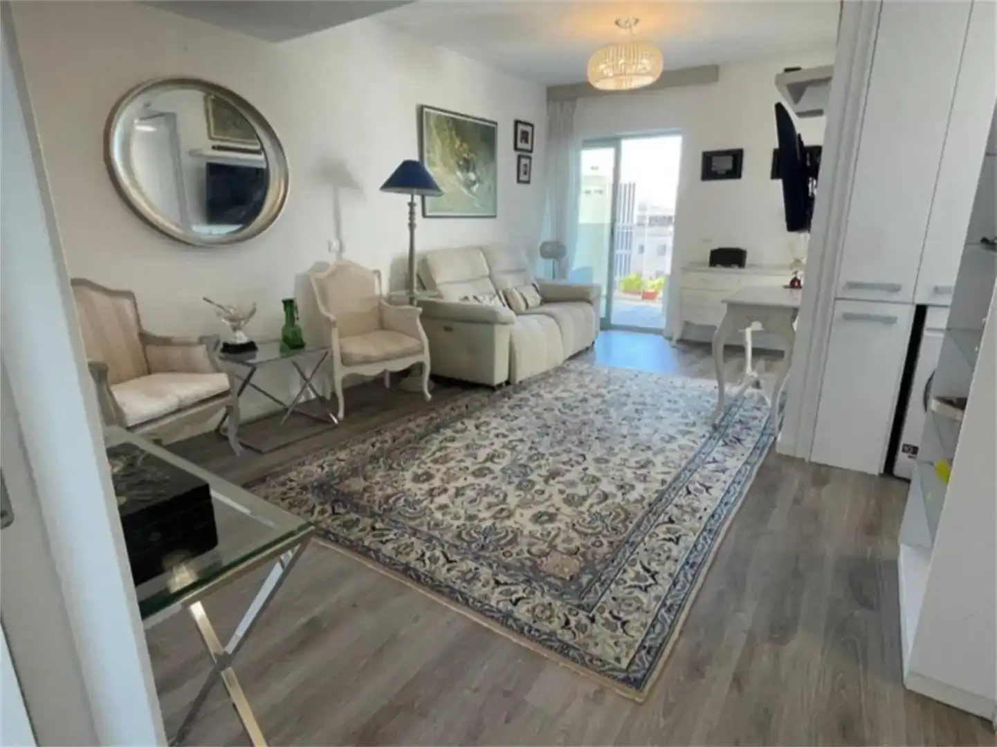 Sala d'estar de Apartament en venda en Calpe / Calp amb Aire condicionat, Piscina i Balcó