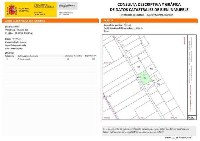 Terreno en Venta en El Raal