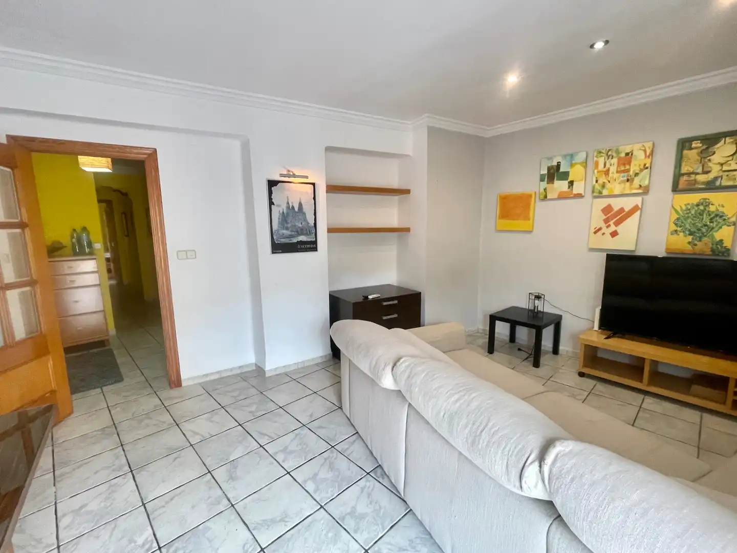 Sala d'estar de Apartament de lloguer en Sagunto / Sagunt amb Aire condicionat, Terrassa i Moblat