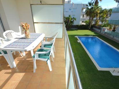 Swimming pool of Flat for sale in Cubelles  with Air Conditioner, Terrace and Balcony