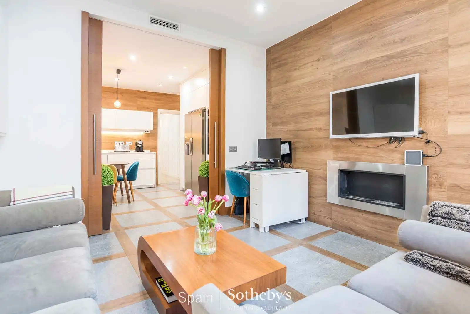 Wohnzimmer von Wohnungen zum Verkauf in Madrid mit Klimaanlage, Heizung und Terrasse