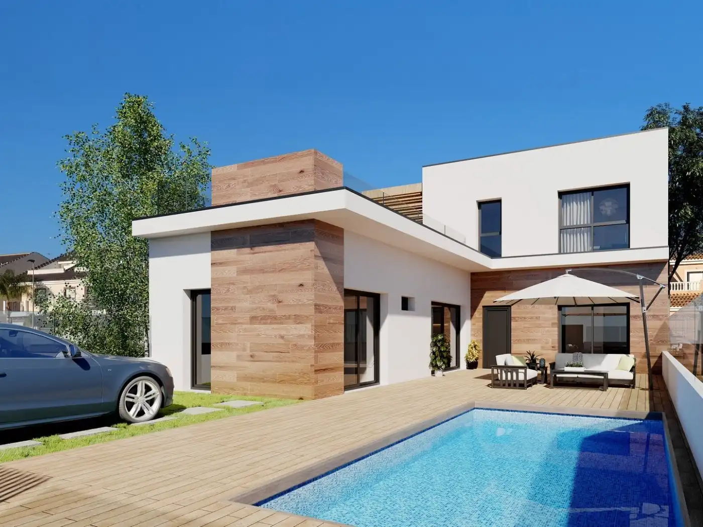 Außenansicht von Country house zum Verkauf in San Javier mit Klimaanlage, Privatgarten und Terrasse