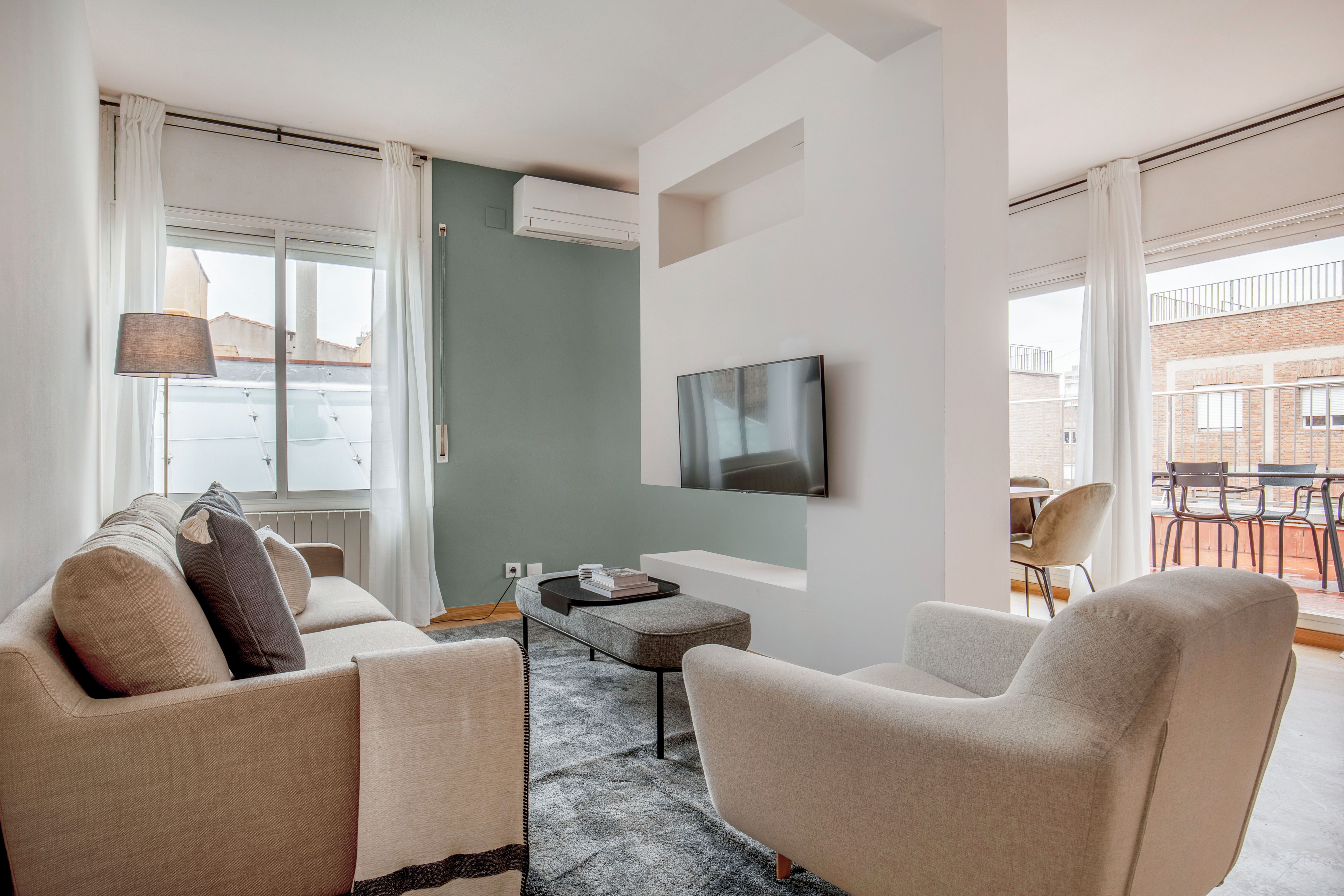 Sala d'estar de Àtic en venda en  Barcelona Capital amb Aire condicionat, Calefacció i Terrassa
