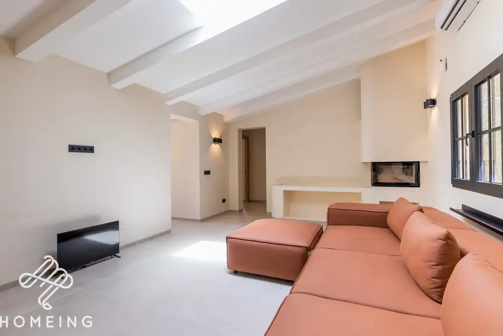 Living room of Country homes for rent in Llucmajor  with Air Conditioner, Private garden and Swimming Pool