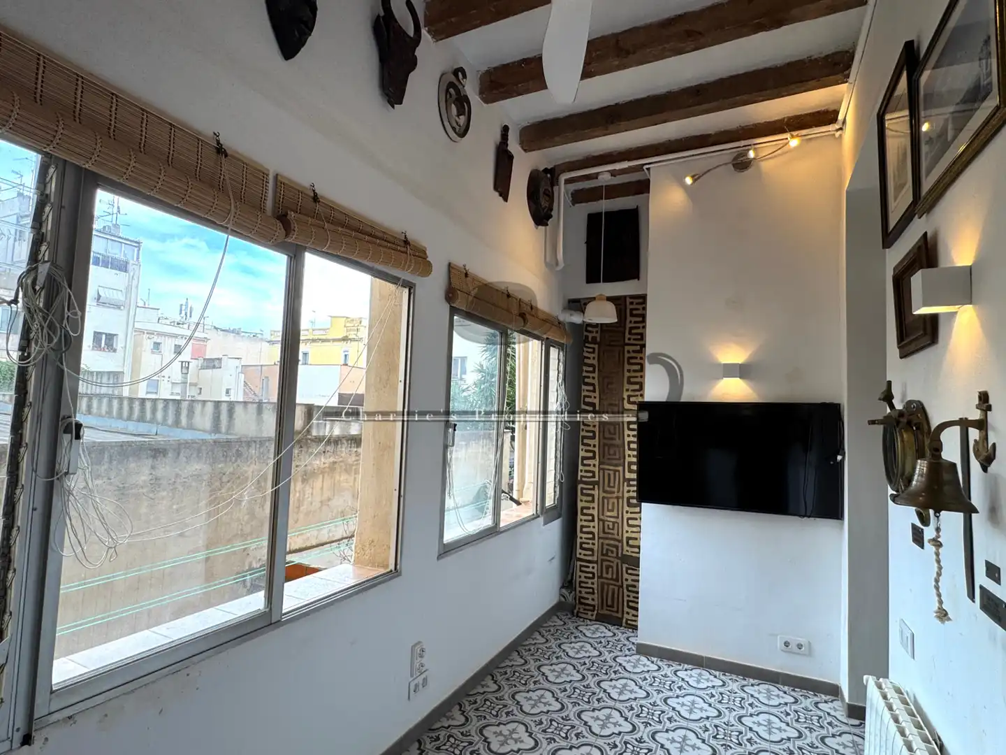 Sala de estar de Apartamento de alquiler en Barcelona con Aire acondicionado, Calefacción y Amueblado