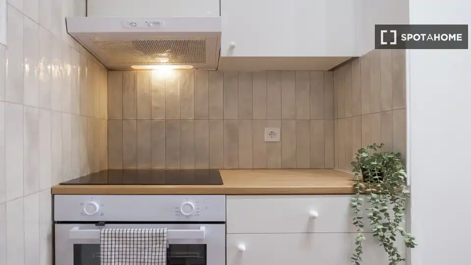 Kitchen of Flat for share in Barcelona  with Air Conditioner, Heating and Furnished