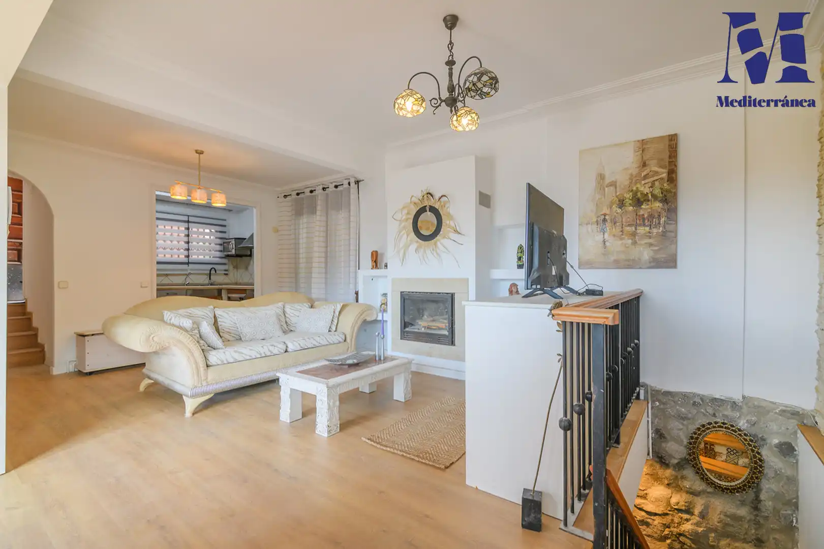 Sala d'estar de Casa o xalet en venda en Sitges amb Jardí privat, Parquet i Terrassa