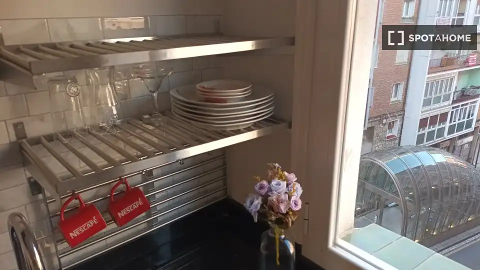 Cuina de Apartament per a compartir en Bilbao  amb Aire condicionat, Calefacció i Terrassa