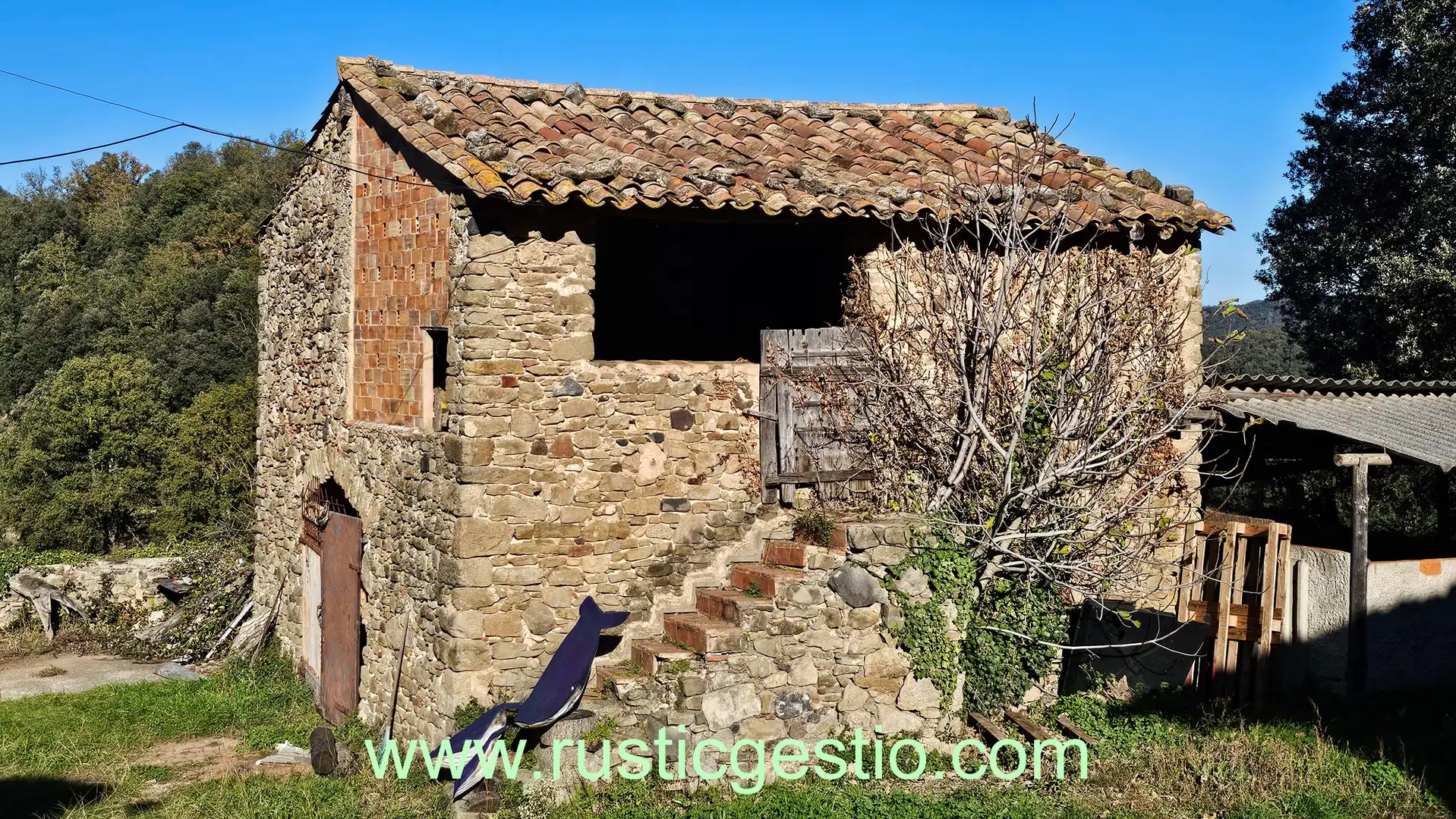 Vista exterior de Finca rústica en venda en Santa Pau amb Jardí privat, Terrassa i Balcó