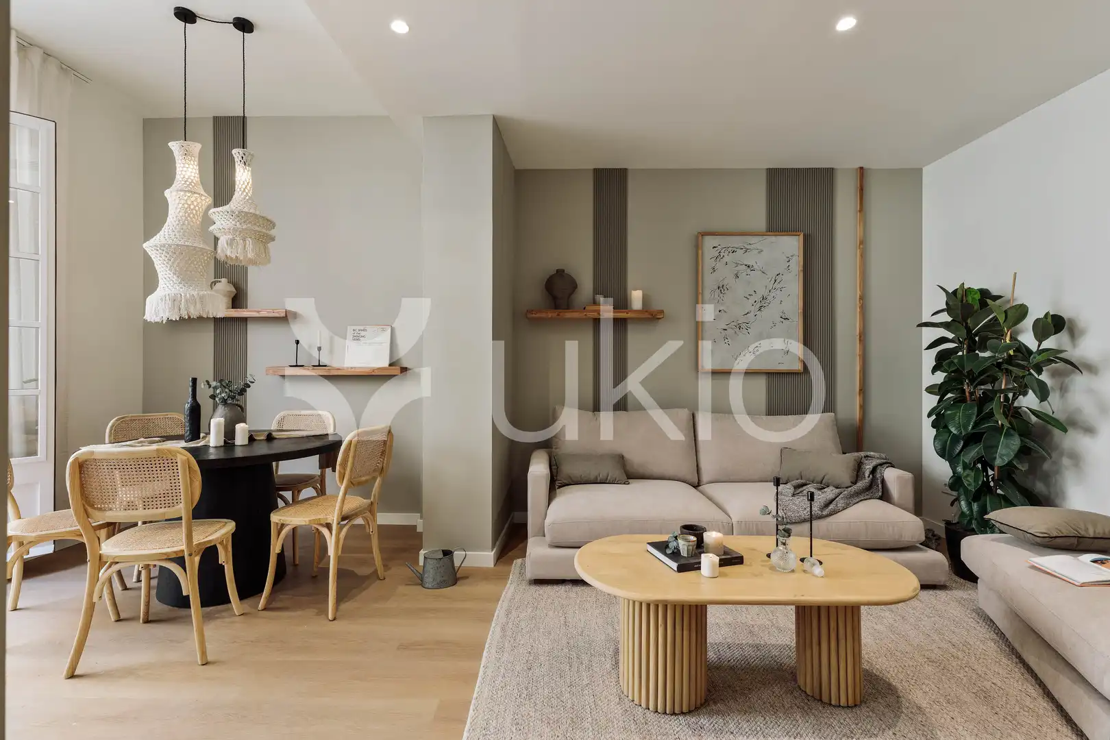 Sala de estar de Apartamento de alquiler en Barcelona con Aire acondicionado, Calefacción y Terraza