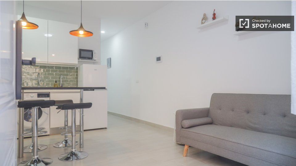Sala d'estar de Pis de lloguer en  Madrid Capital amb Aire condicionat, Calefacció i Moblat