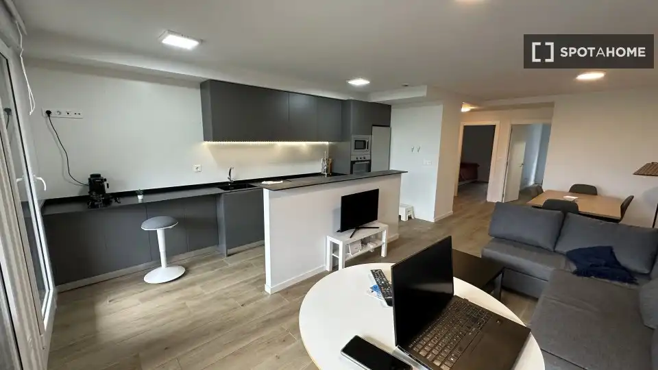 Cocina de Apartamento para compartir en Pasaia con Aire acondicionado, Terraza y Amueblado