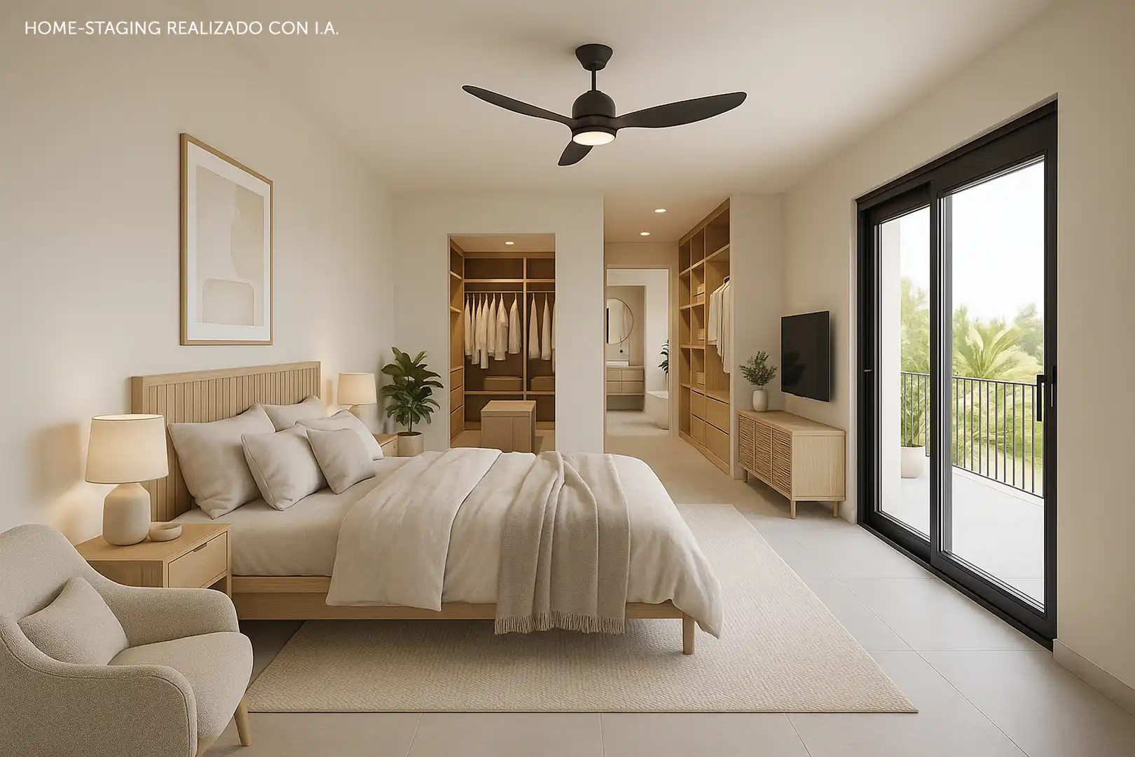 Schlafzimmer von Haus oder Chalet zum Verkauf in Mijas mit Heizung, Privatgarten und Terrasse