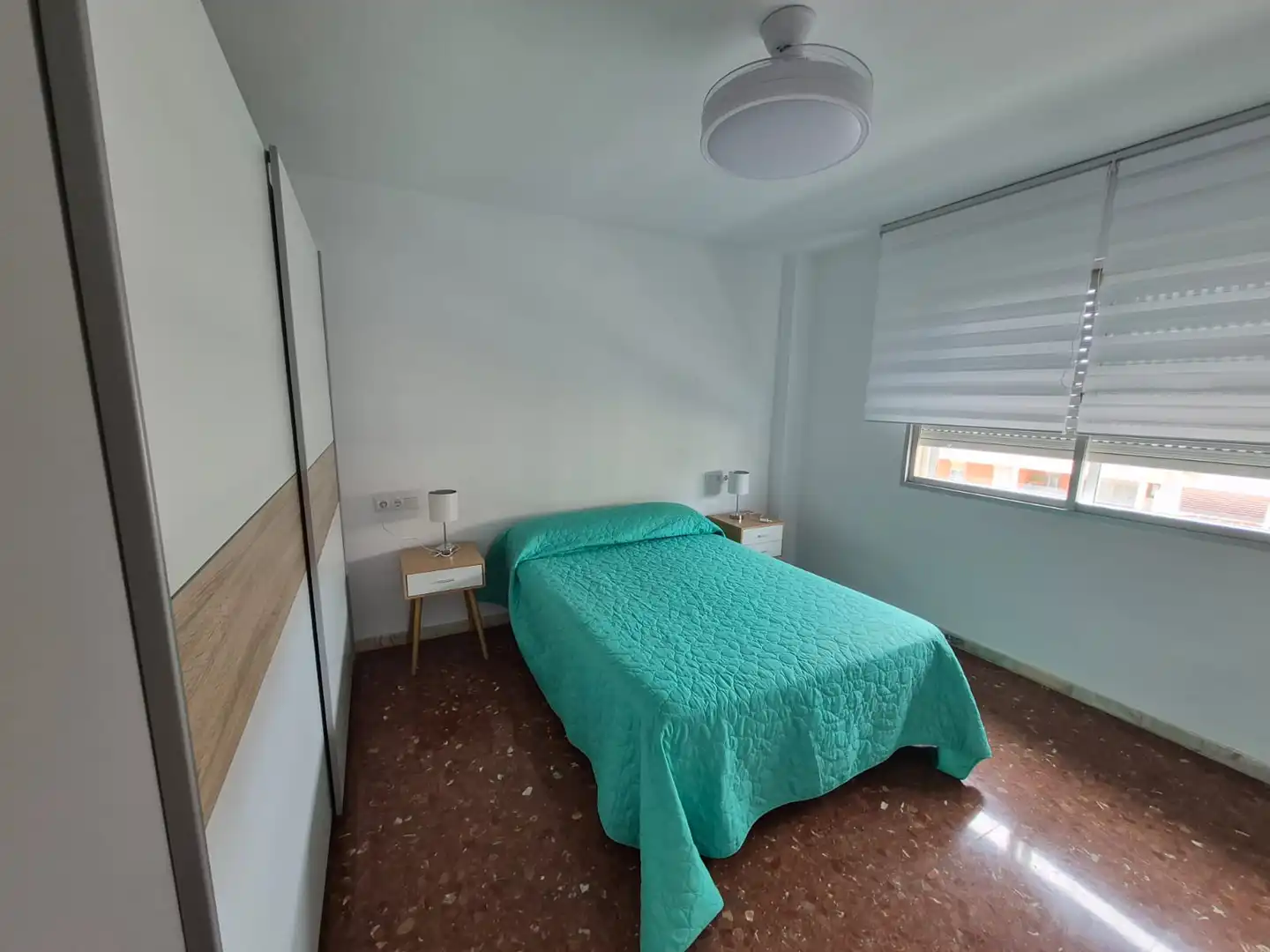 Schlafzimmer von Wohnung zur Miete in Málaga mit Klimaanlage, Heizung und Terrasse