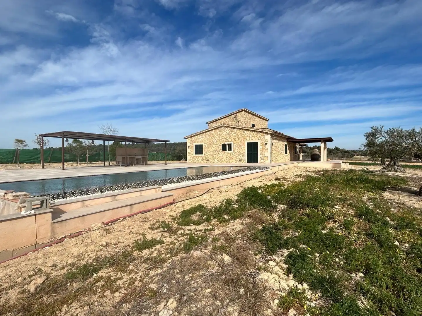 Außenansicht von Country house zur Miete in Porreres mit Terrasse und Schwimmbad