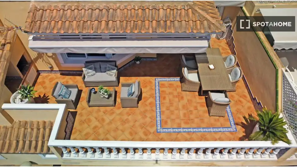 Terrace of Apartments for share in La Manga del Mar Menor  with Air Conditioner, Terrace and Furnished