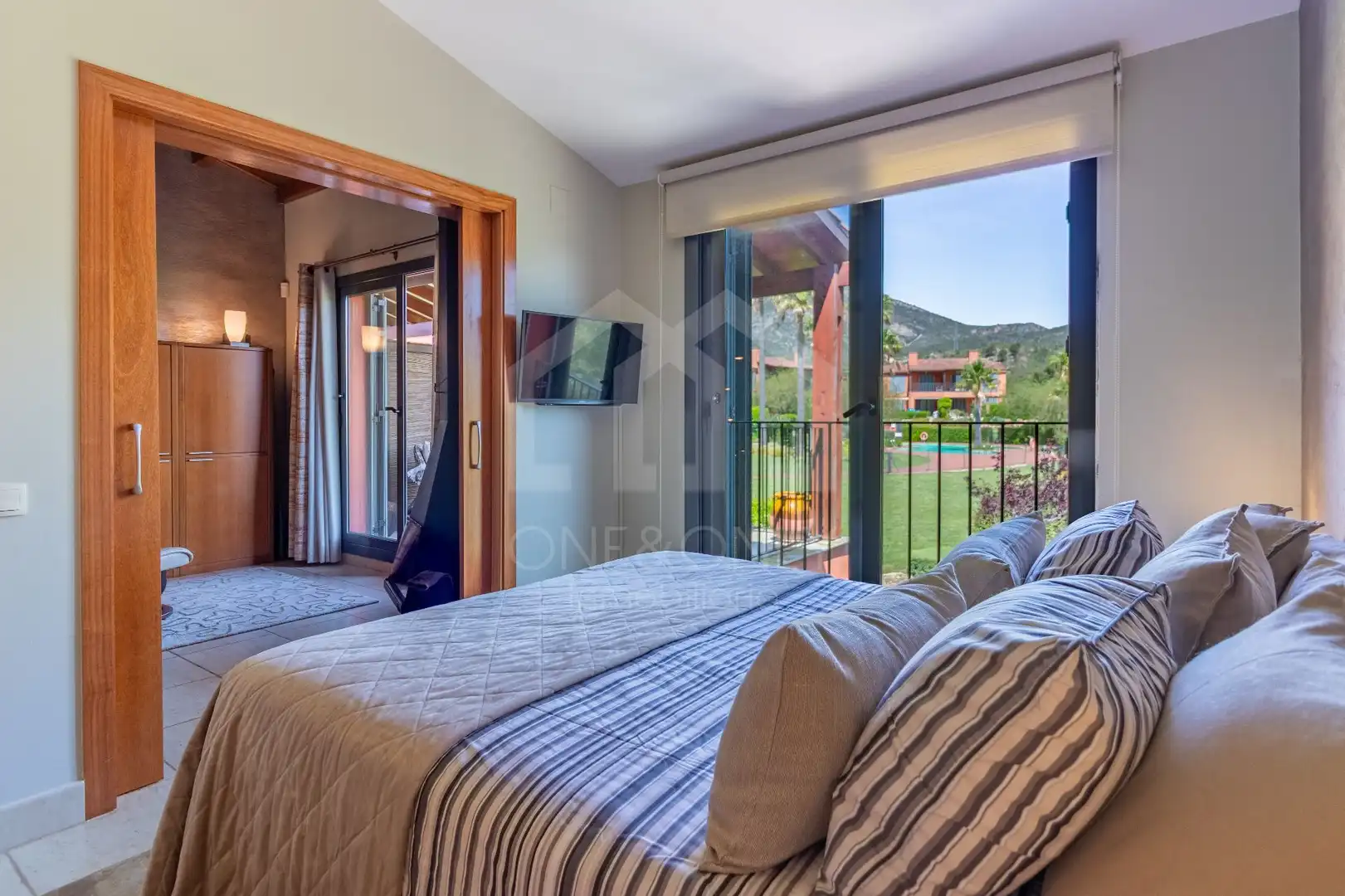 Schlafzimmer von Haus oder Chalet zur Miete in Mont-roig del Camp mit Klimaanlage, Heizung und Privatgarten