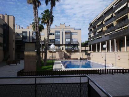 Exterior view of Duplex for sale in Badalona  with Air Conditioner, Swimming Pool and Balcony