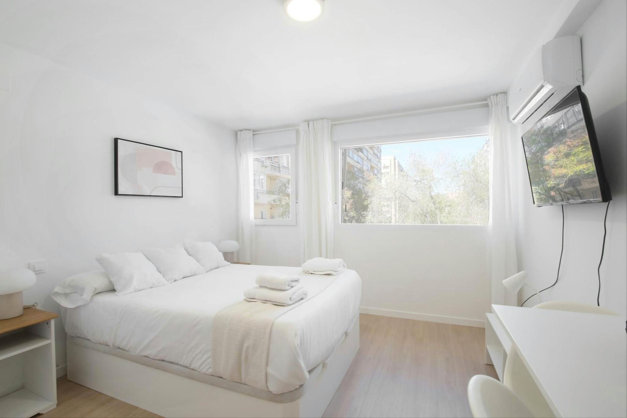 Bedroom of Flat to rent in  Madrid Capital  with Air Conditioner, Heating and Furnished