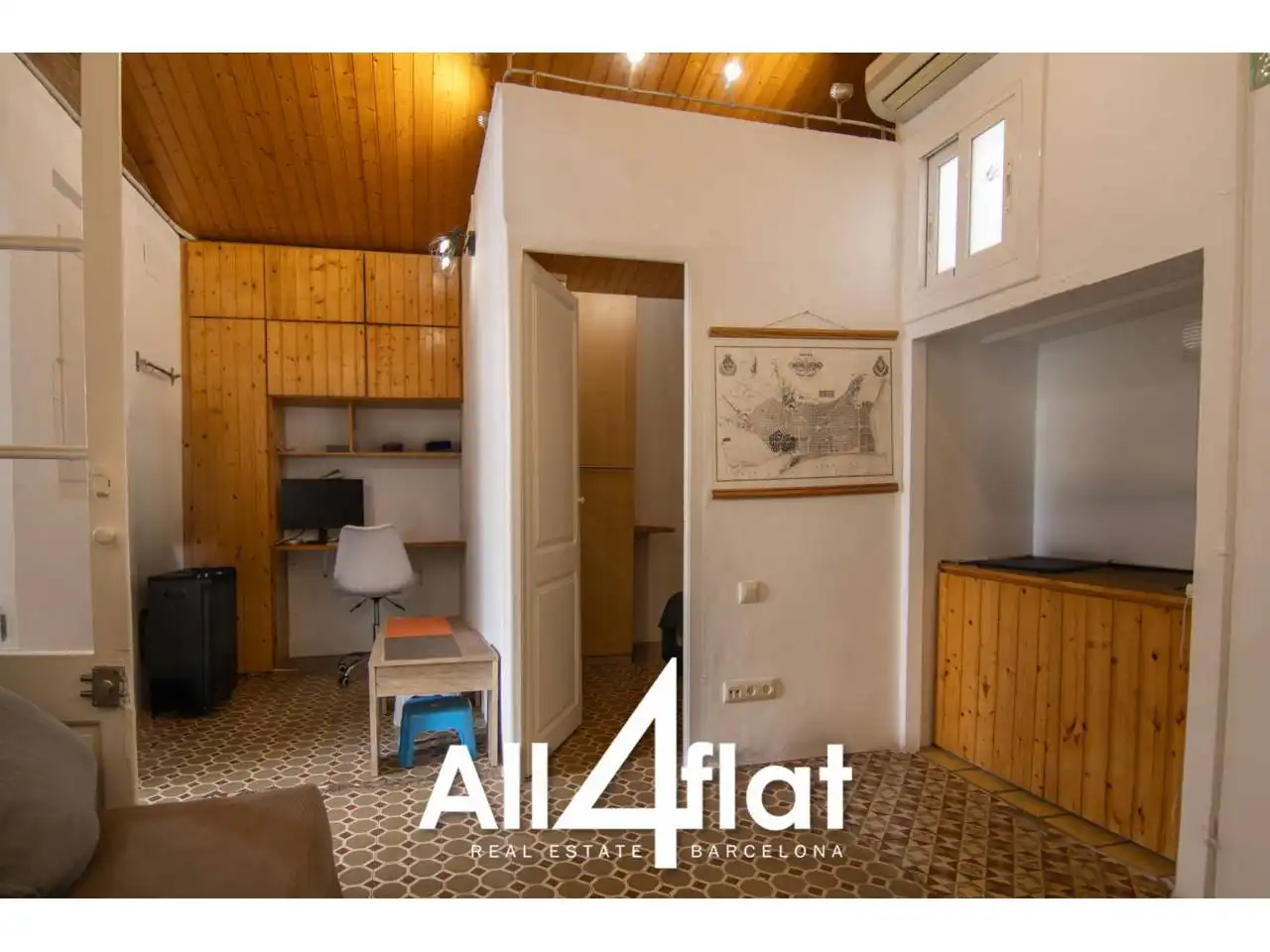 Schlafzimmer von Wohnung zur Miete in L'Hospitalet de Llobregat mit Klimaanlage, Privatgarten und Möbliert