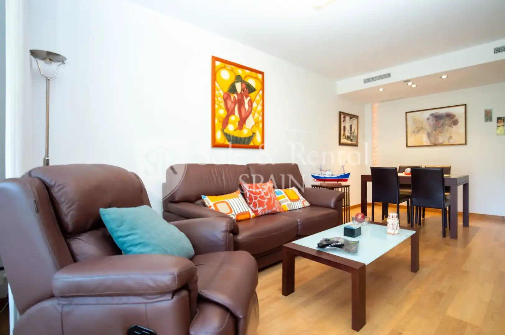 Wohnzimmer von Wohnung zum Verkauf in Tossa de Mar mit Klimaanlage, Heizung und Terrasse
