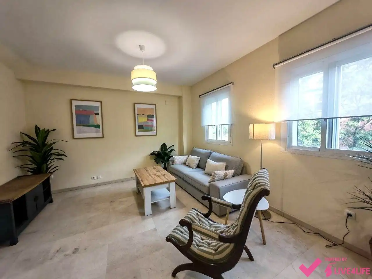 Wohnzimmer von Maisonette zur Miete in Sevilla mit Klimaanlage, Terrasse und Möbliert