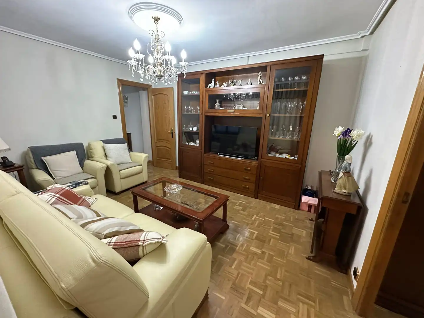 Sala d'estar de Pis en venda en Valladolid amb Calefacció, Parquet i Moblat