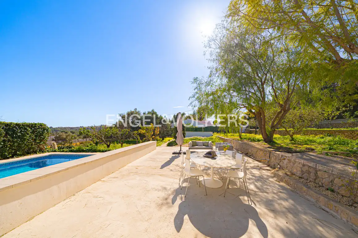 Terraza de Casa o chalet en venta en Polop con Aire acondicionado, Jardín privado y Piscina