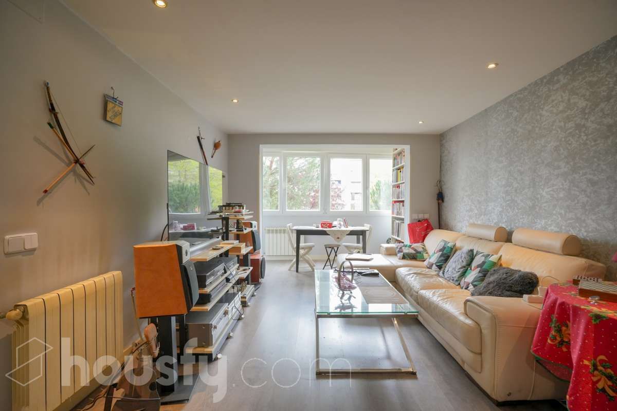 Sala de estar de Piso en venta en  Madrid Capital con Aire acondicionado y Terraza