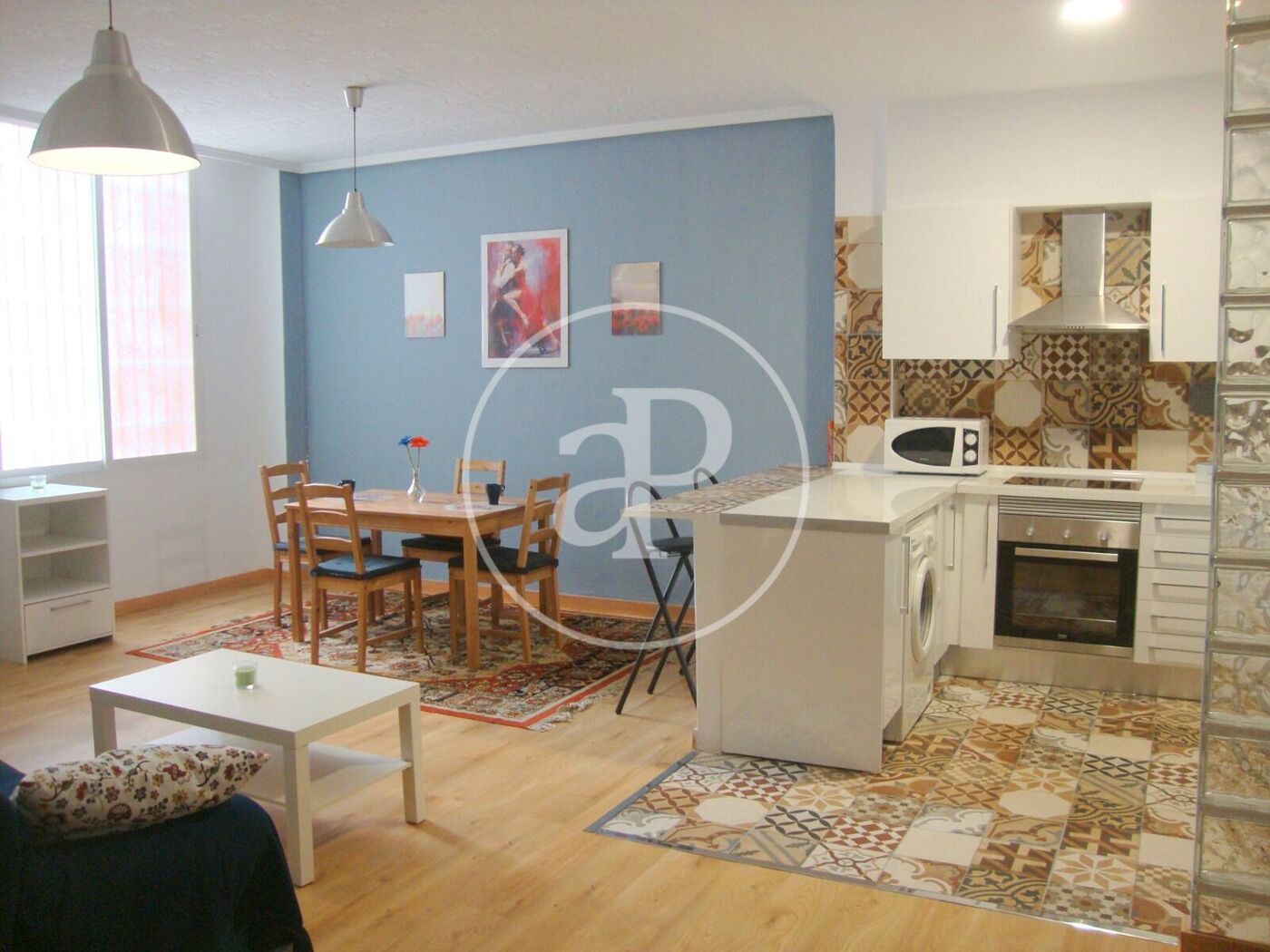 Kitchen of Flat to rent in  Valencia Capital  with Furnished, Balcony and Pets allowed