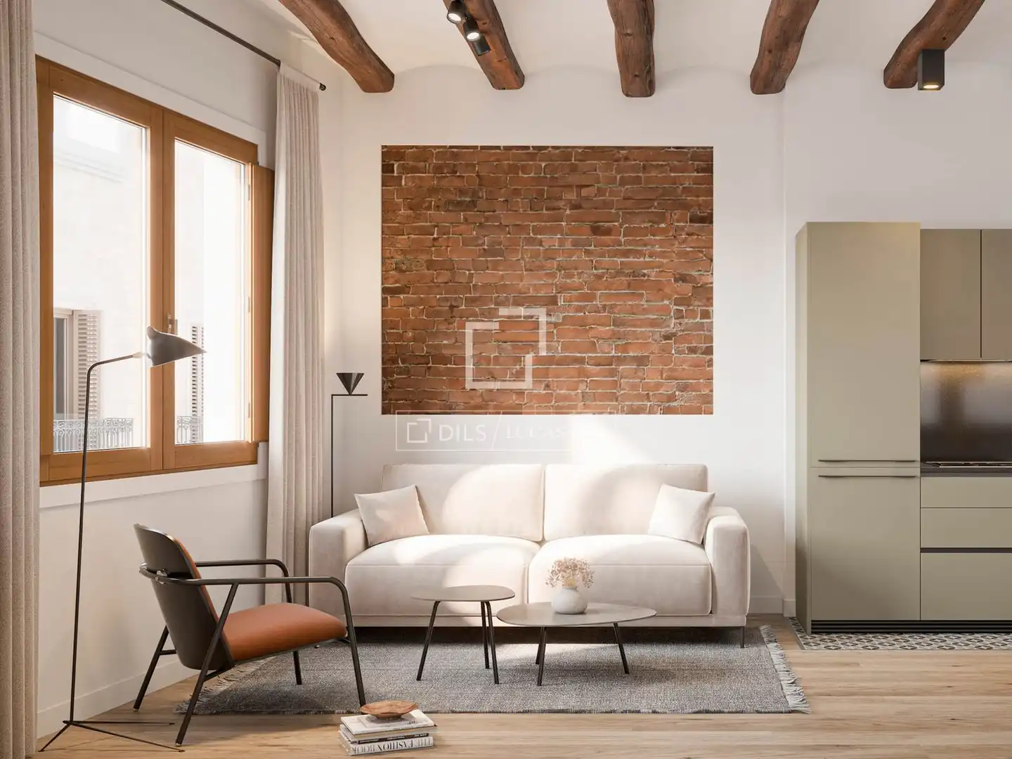 Sala de estar de Piso en venta en Barcelona con Aire acondicionado y Balcón