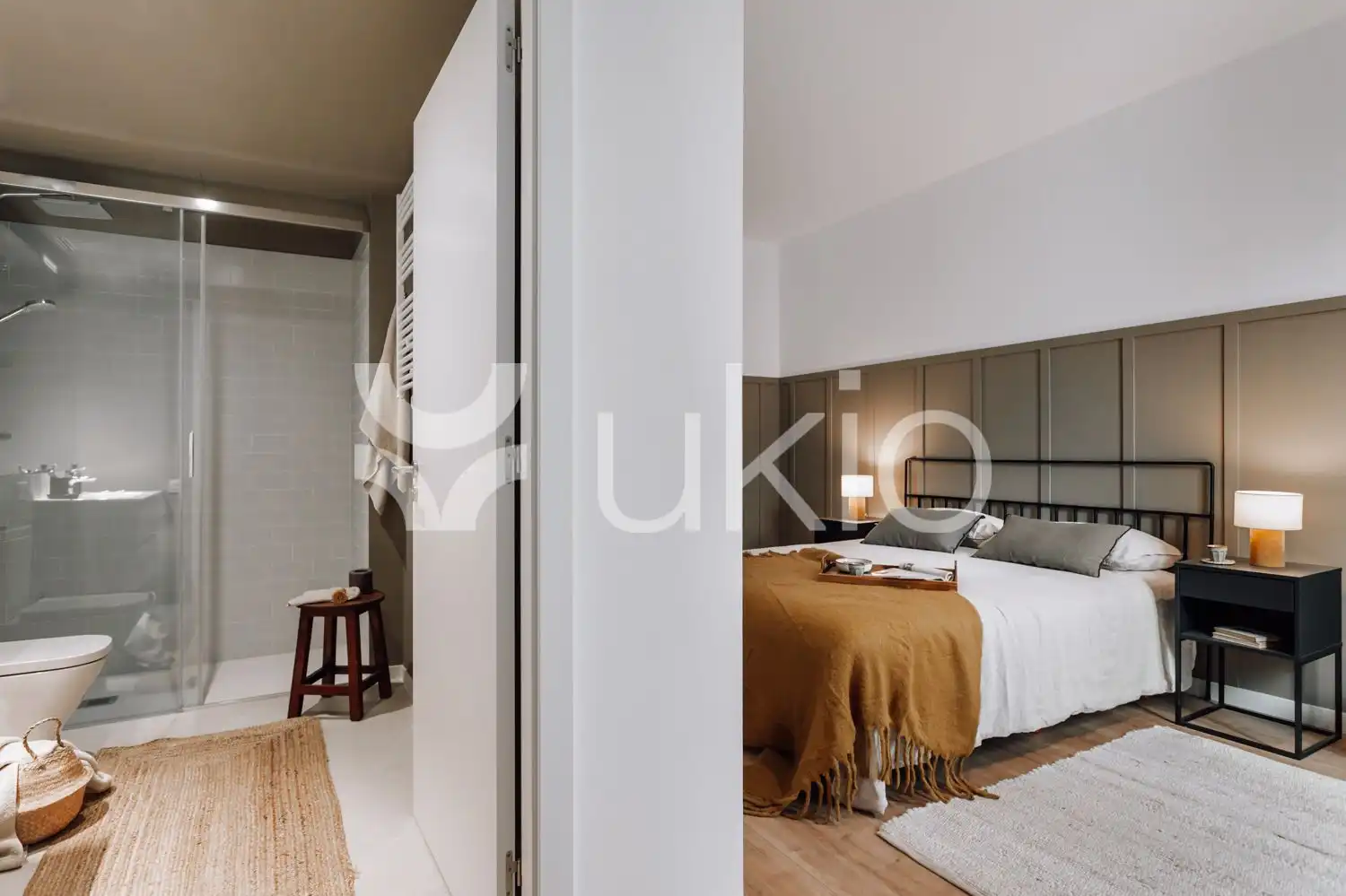 Schlafzimmer von Wohnungen zur Miete in Barcelona mit Klimaanlage, Heizung und Terrasse