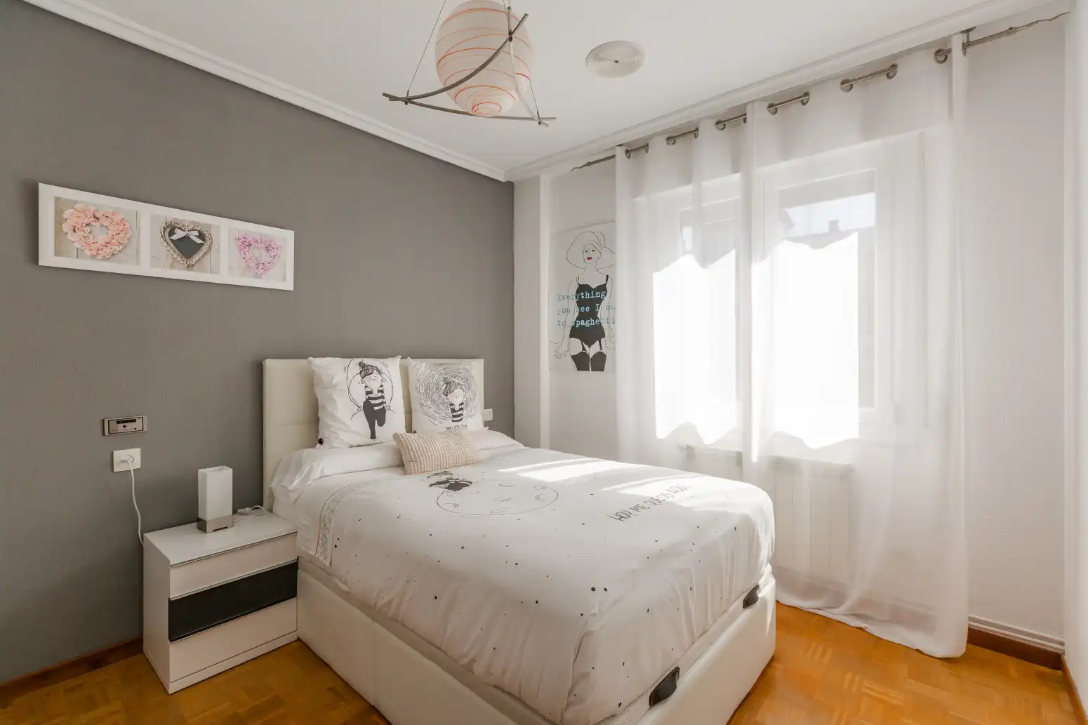 Bedroom of Flat for sale in  Pamplona / Iruña  with Heating, Parquet flooring and Terrace