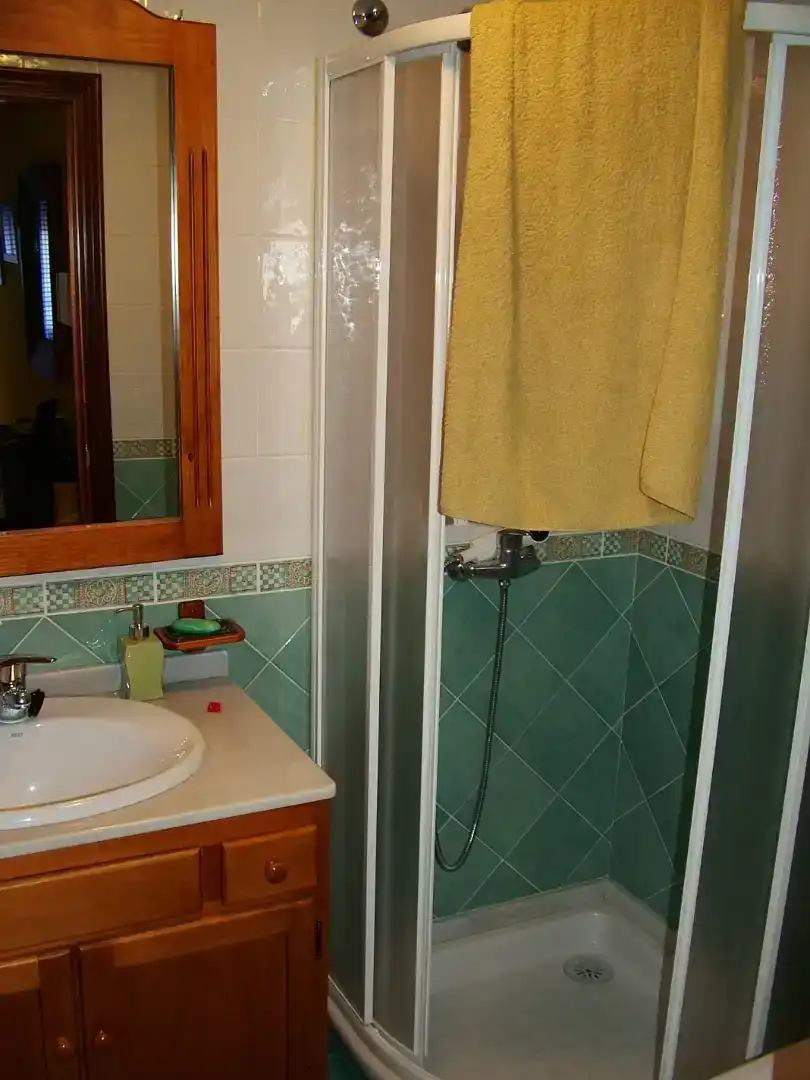 Bathroom of Flat for rent in Porto do Son  with Parquet flooring, Storage room and Furnished