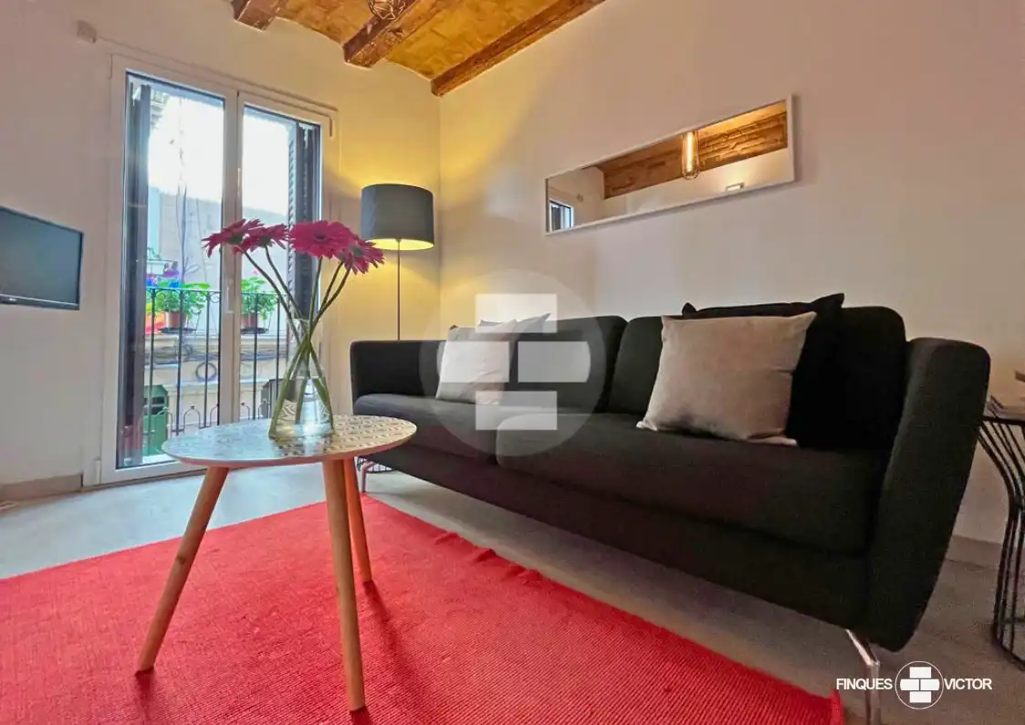 Wohnzimmer von Wohnung zum Verkauf in Barcelona mit Parkett, Möbliert und Ofen