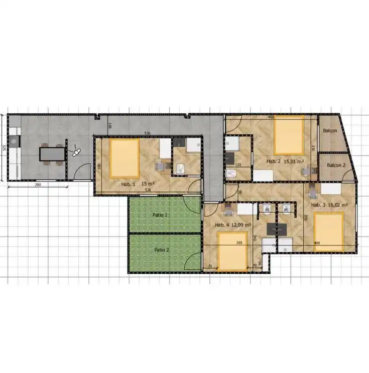 Flat with terrace to rent in Vicente sancho tello, imagen 25