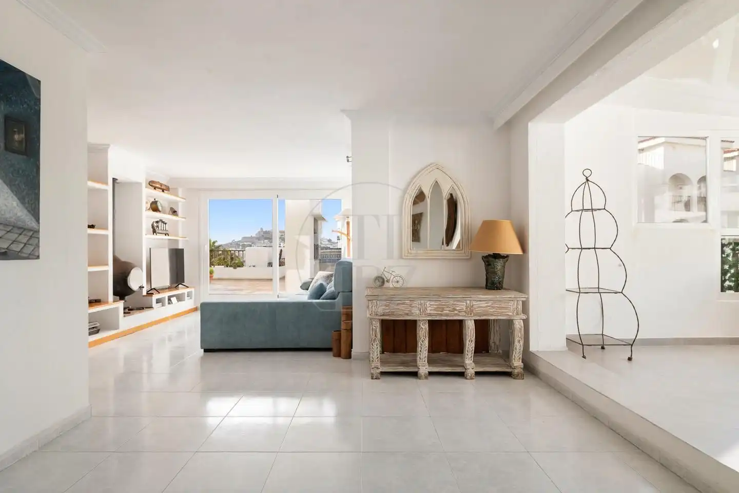 Wohnzimmer von Dachboden zum Verkauf in Eivissa mit Klimaanlage, Heizung und Terrasse