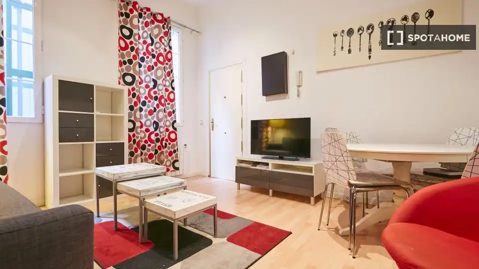 Sala de estar de Piso de alquiler en Madrid con Aire acondicionado, Calefacción y Amueblado