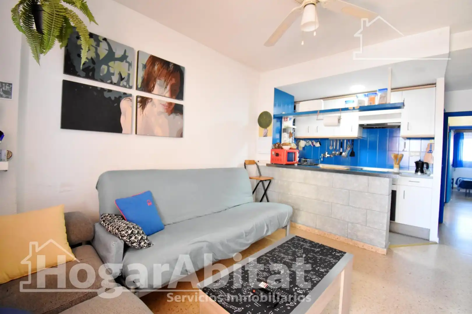 Living room of Flat for sale in Bellreguard  with Terrace, Furnished and Community pool