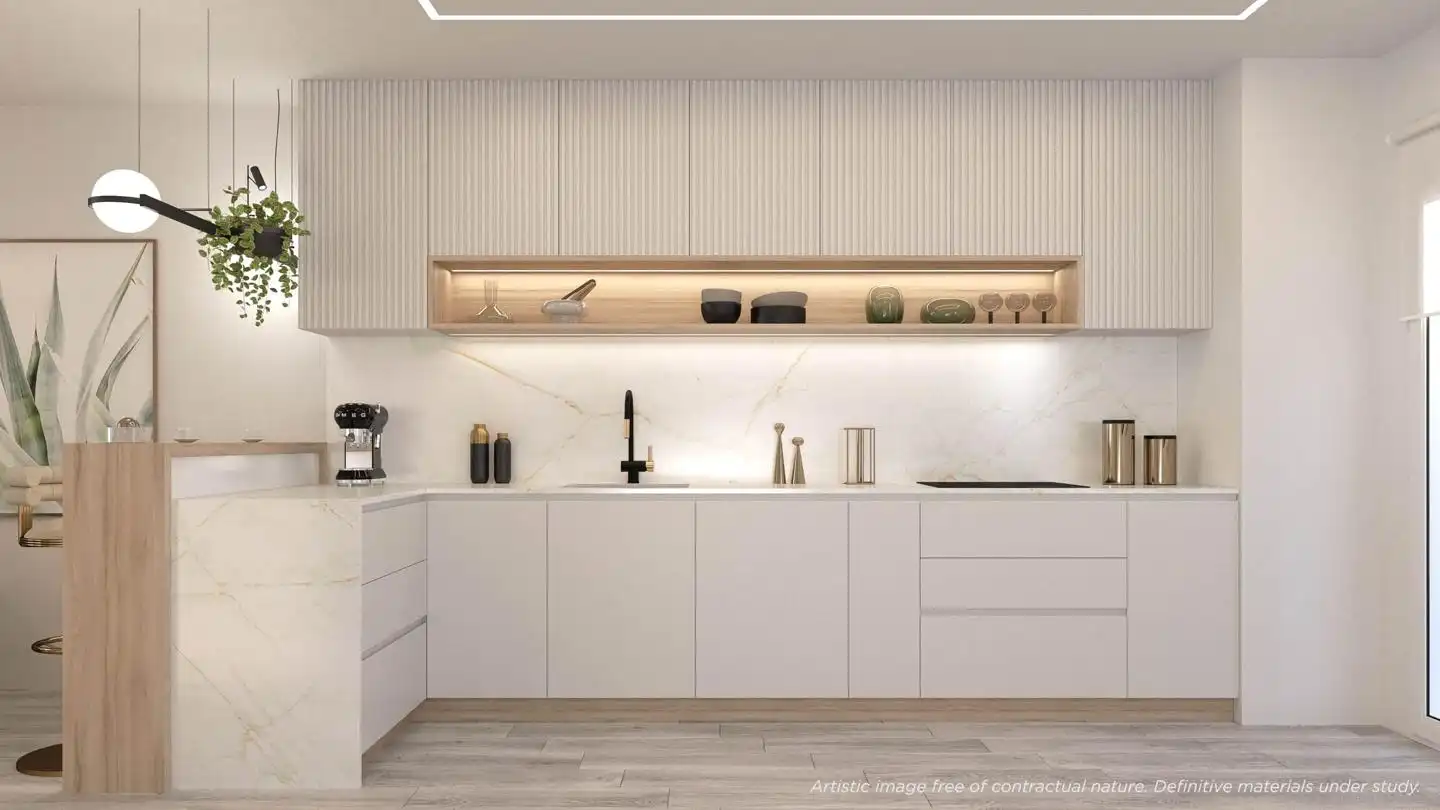 Cuina de Apartament en venda en La Manga del Mar Menor amb Aire condicionat, Jardí privat i Terrassa