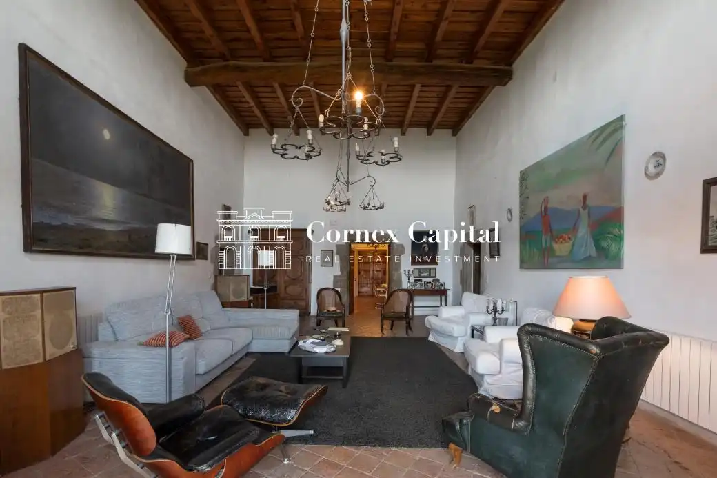 Sala de estar de Finca rústica de alquiler en Rupià con Aire acondicionado, Calefacción y Jardín privado