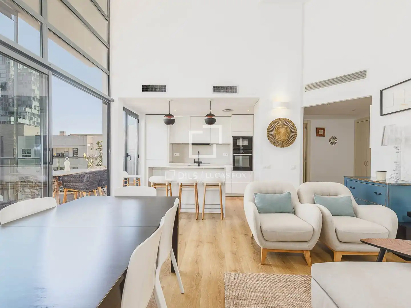 Living room of Flat for sale in Barcelona  with Air Conditioner, Private garden and Terrace