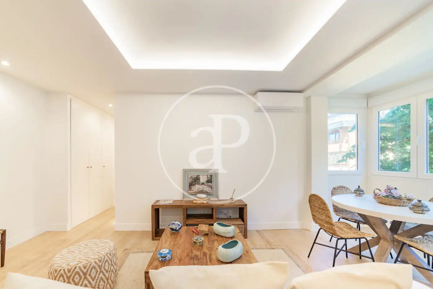 Living room of Flat for rent in Madrid  with Air Conditioner, Heating and Furnished