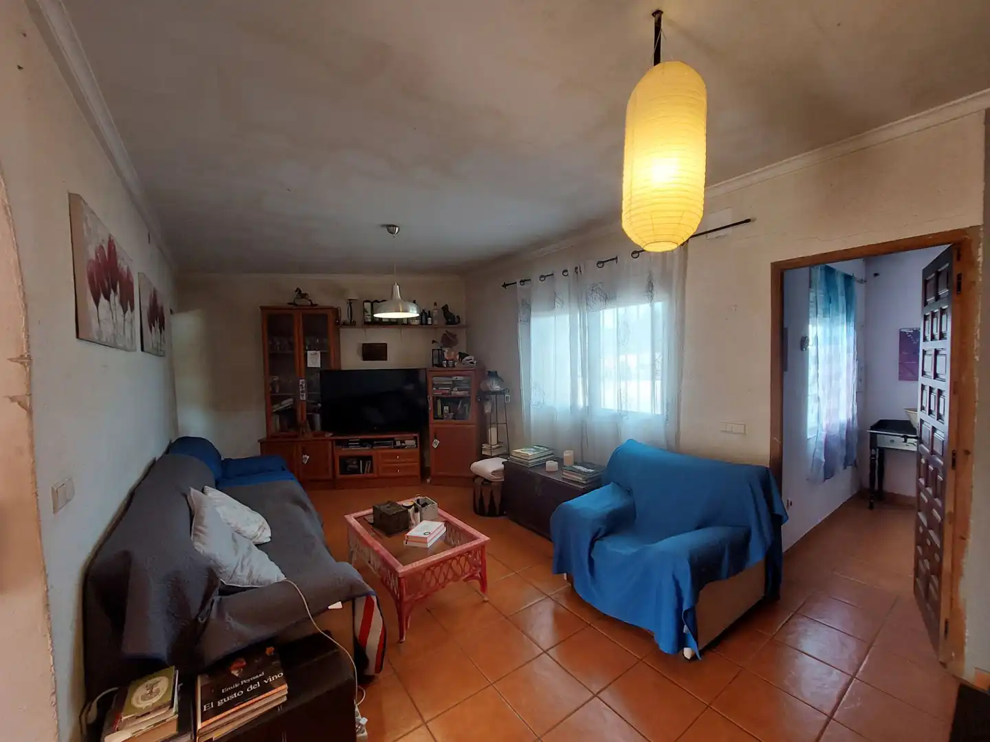 Wohnzimmer von Einfamilien-Reihenhaus zum Verkauf in Dénia mit Privatgarten und Möbliert